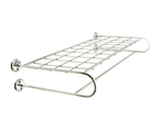 Versatile wall rack for storage of towels, clothing, pots, etc.  
