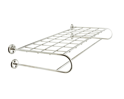 Versatile wall rack for storage of towels, clothing, pots, etc.  