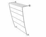 Wall-mount multiple towel rails with integrated top shelf.
